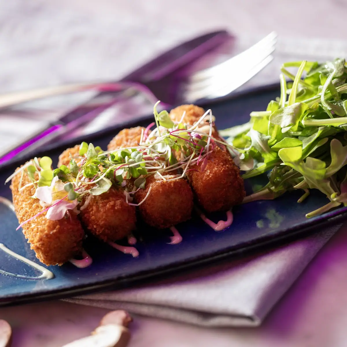 Duck Prosciutto Croquettes Citrus Fig Jam