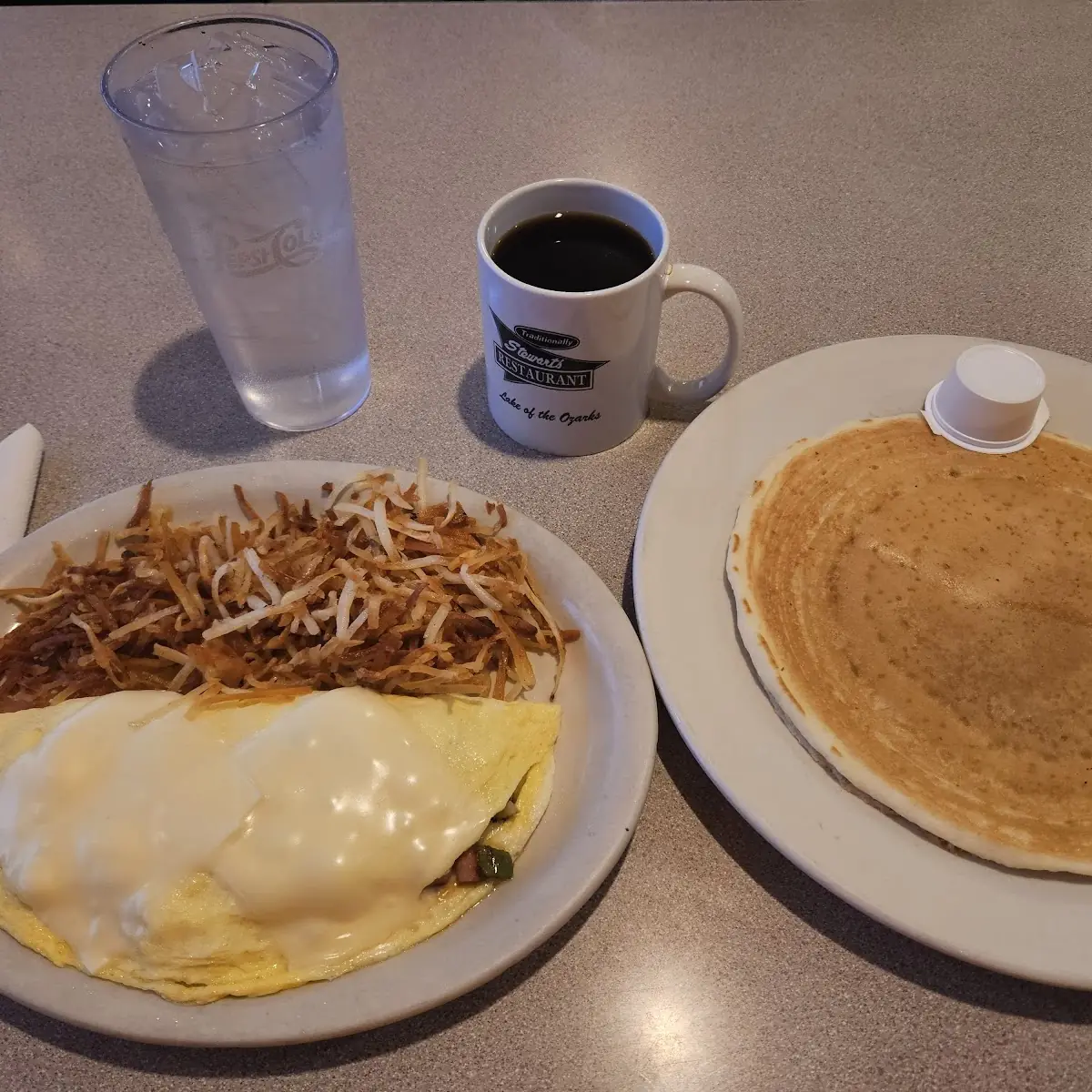 Denver Omelette with One Pancake