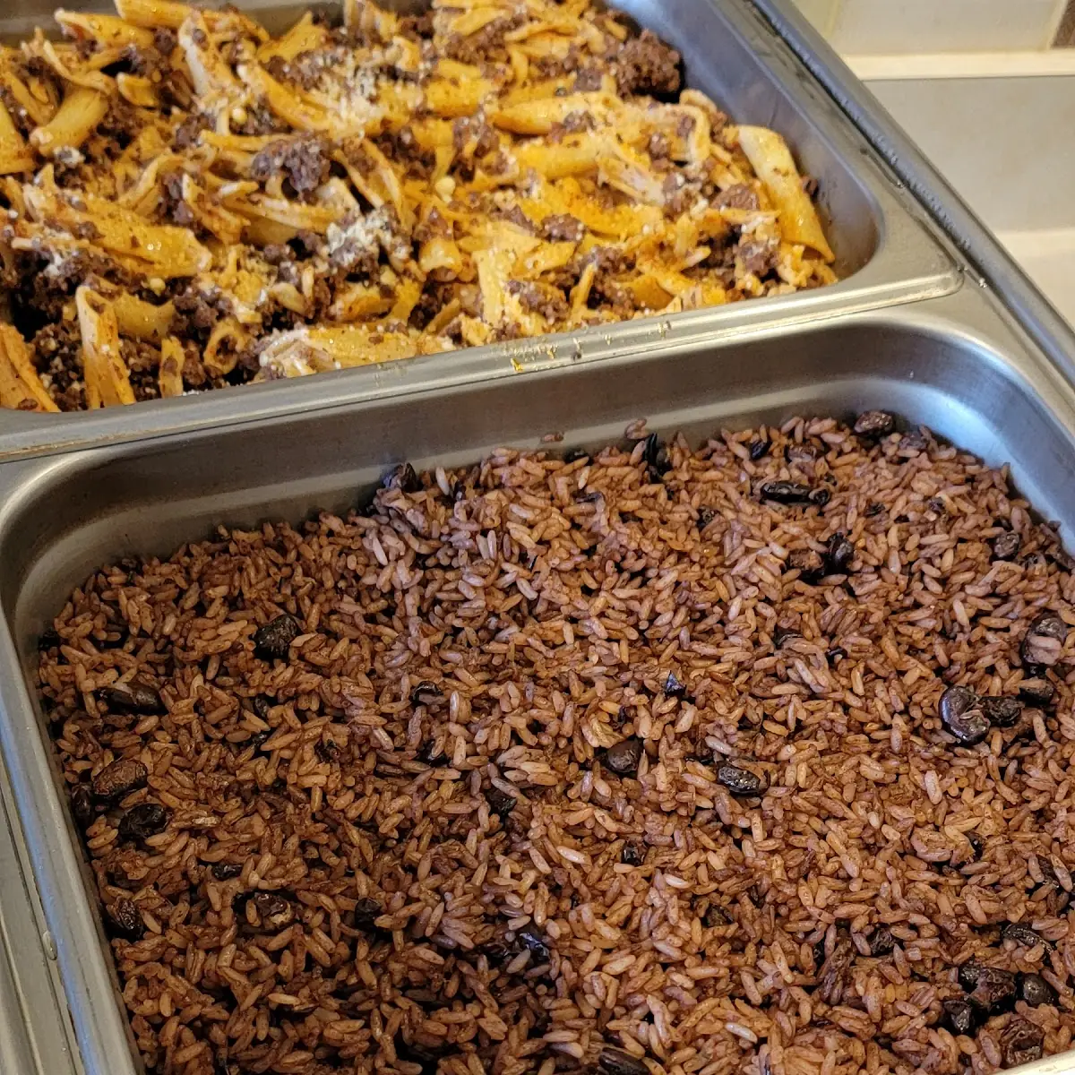 Rice and Beans and Spicy Beef Pasta