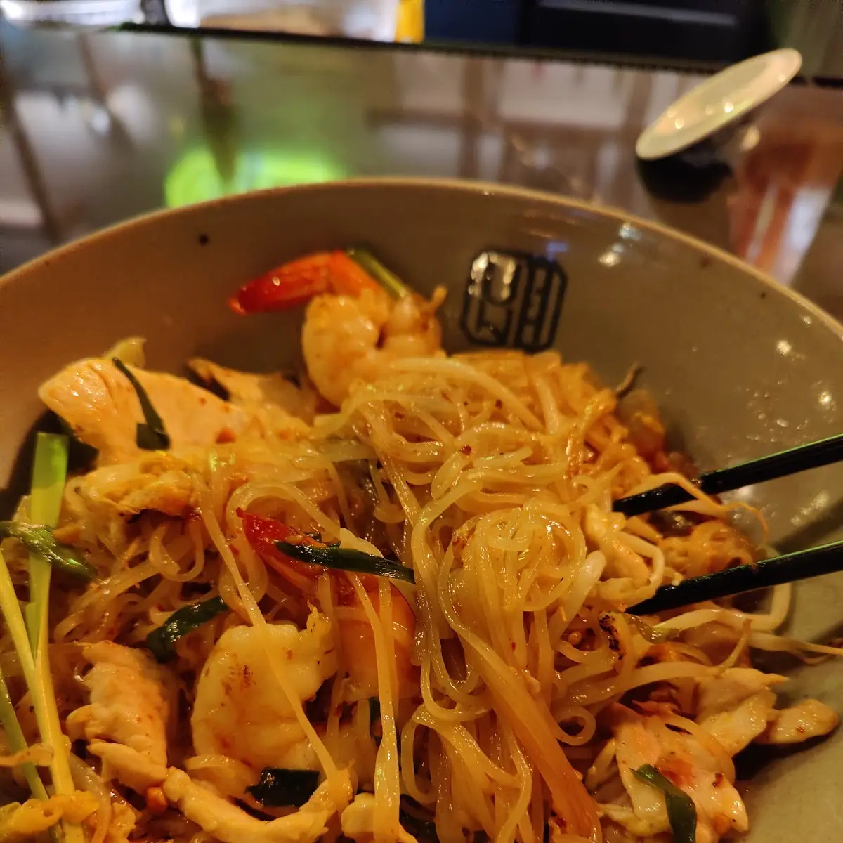 Shrimp Pad Thai with Added Chicken Pad Thai
