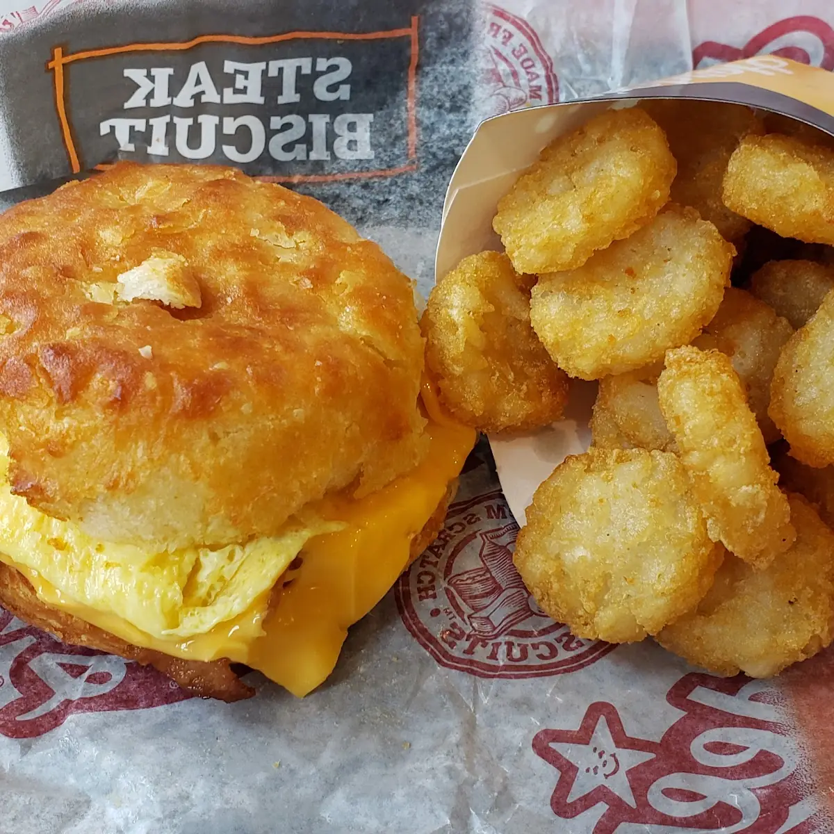 Bacon Egg and Cheese Biscuit with Hash Browns