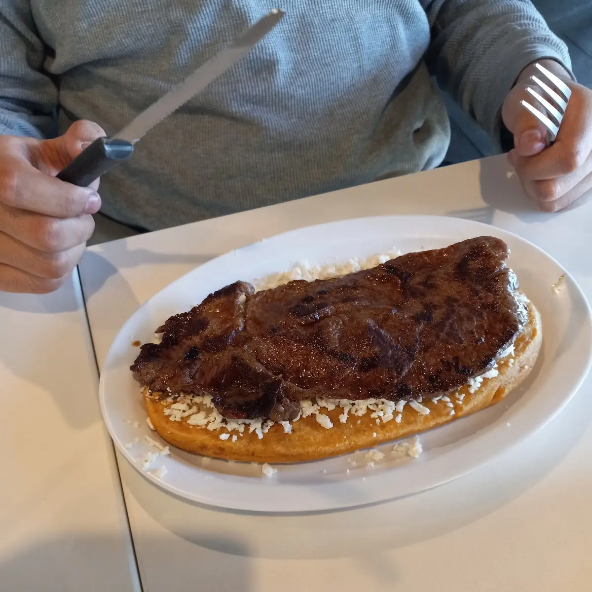 Huarache Con Carne Asada