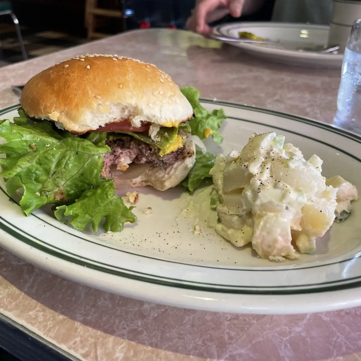 Hamburger and Potato Salad