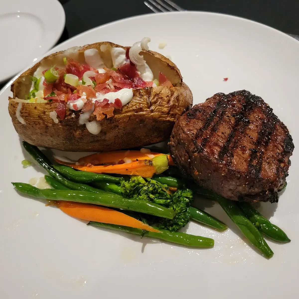Filet Mignon with Stuffed Baked Potato