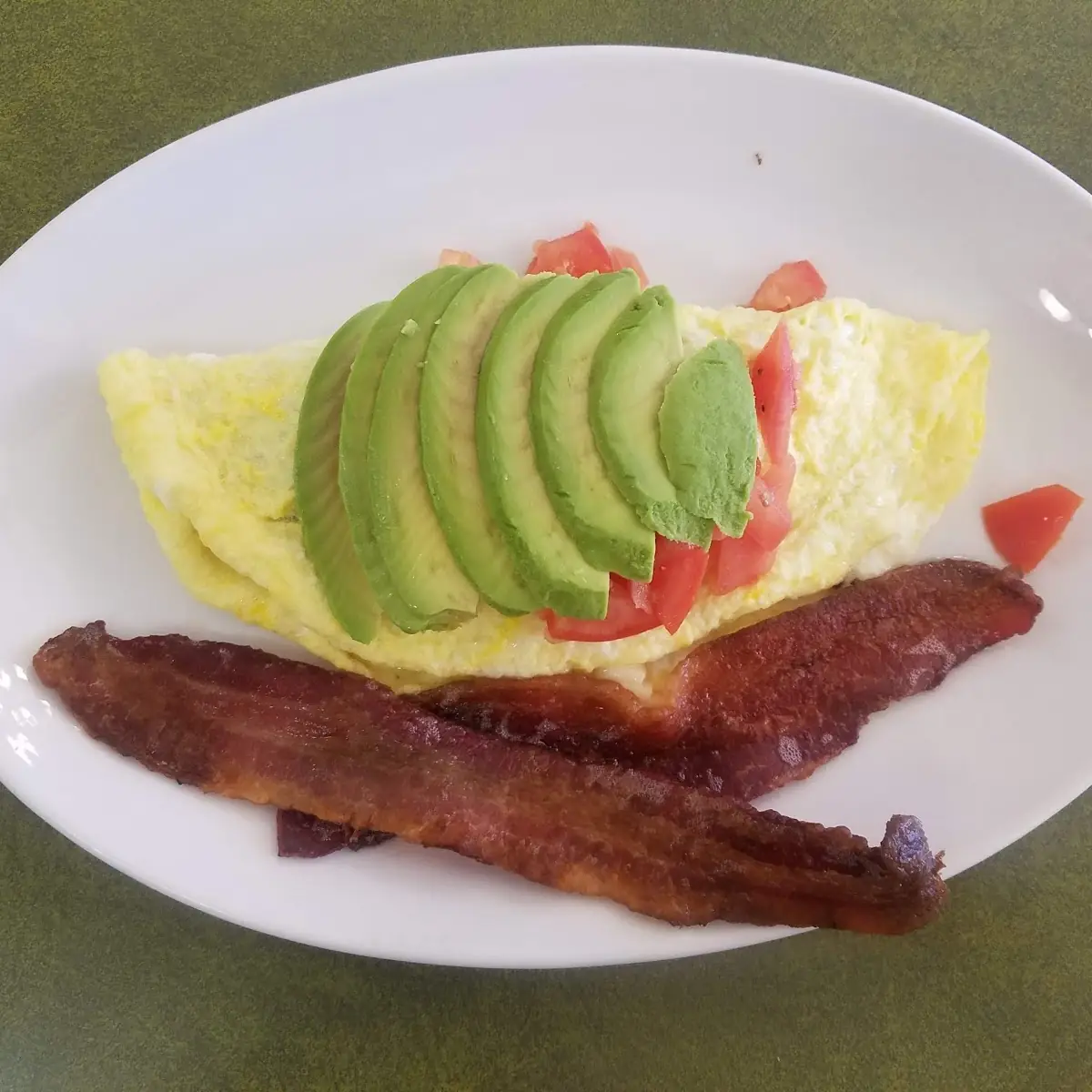 Bacon Swiss Avocado Omelet
