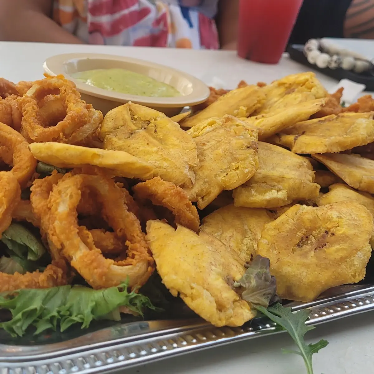 Fried Calamari with Plantain Chips