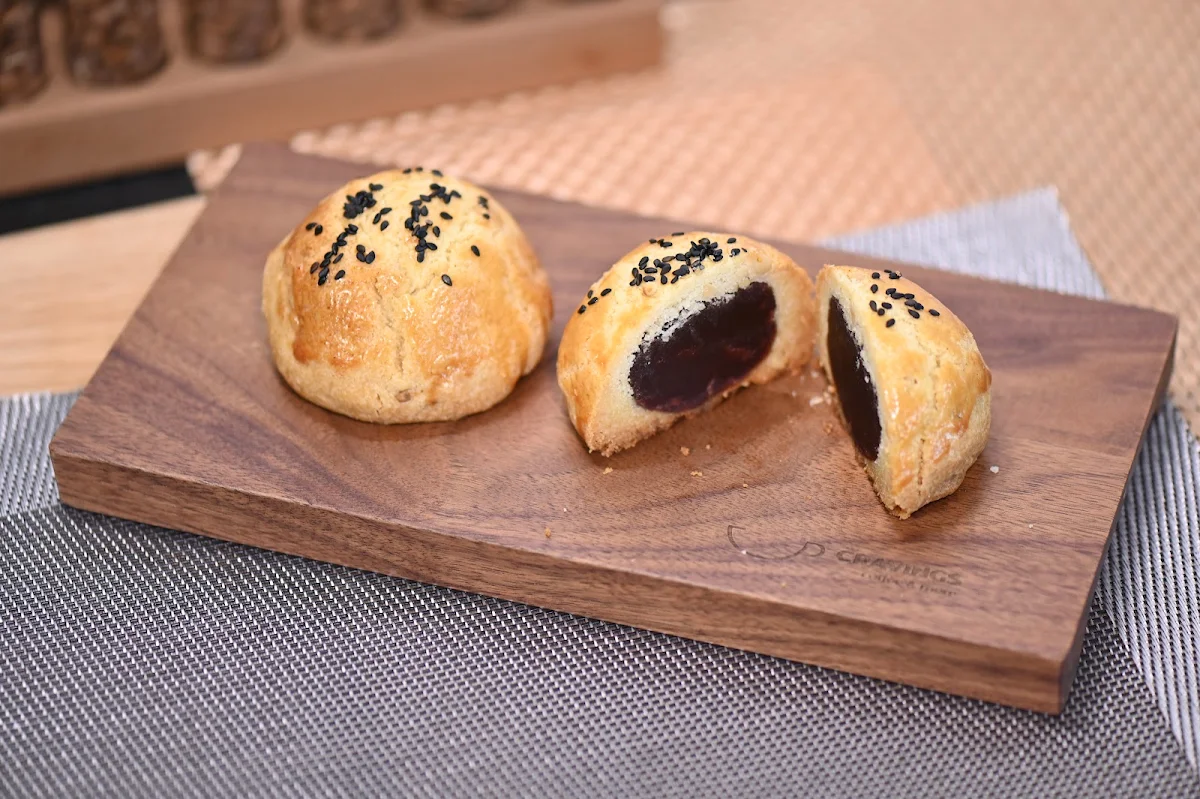 Egg Yolk Puff w Red Bean Paste