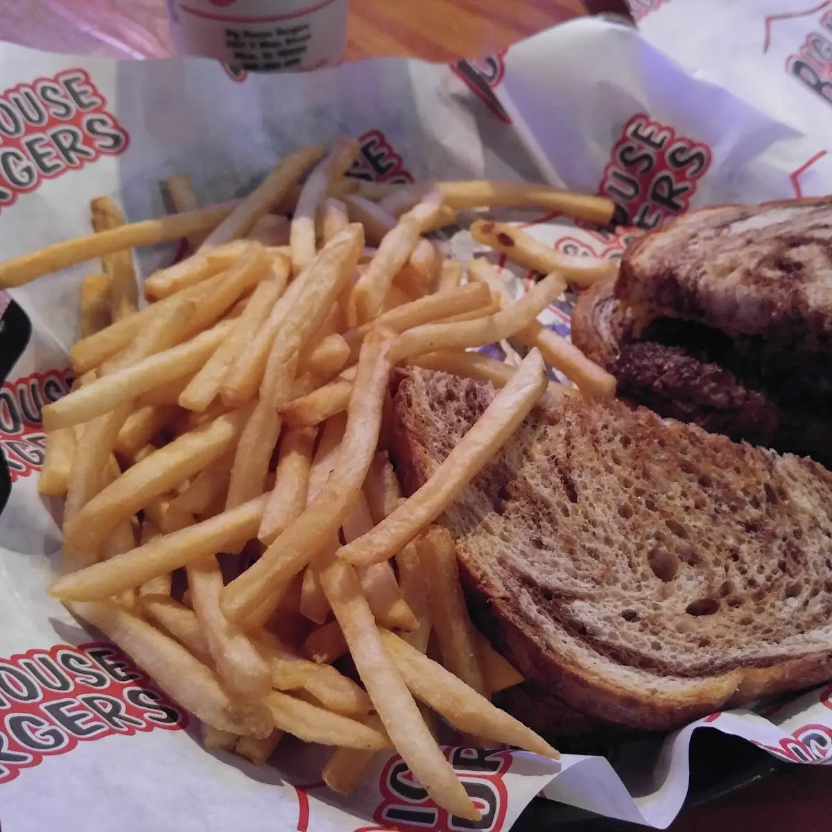 Patty Melt Burger with Fries