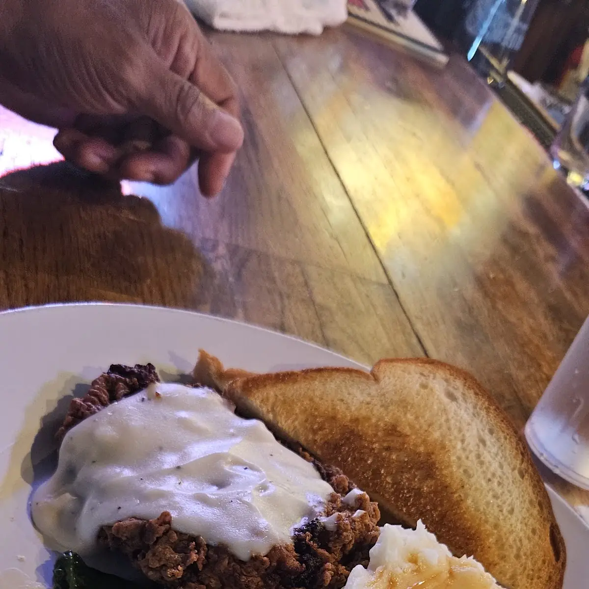 Chicken Fried Steak Mash Pot & Greens