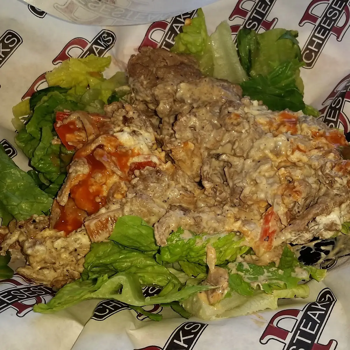 Open Face Cream Cheese Steak Sandwich