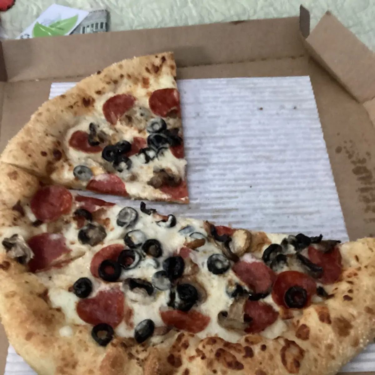 Stuffed Crust Pepperoni Olives and Mushrooms