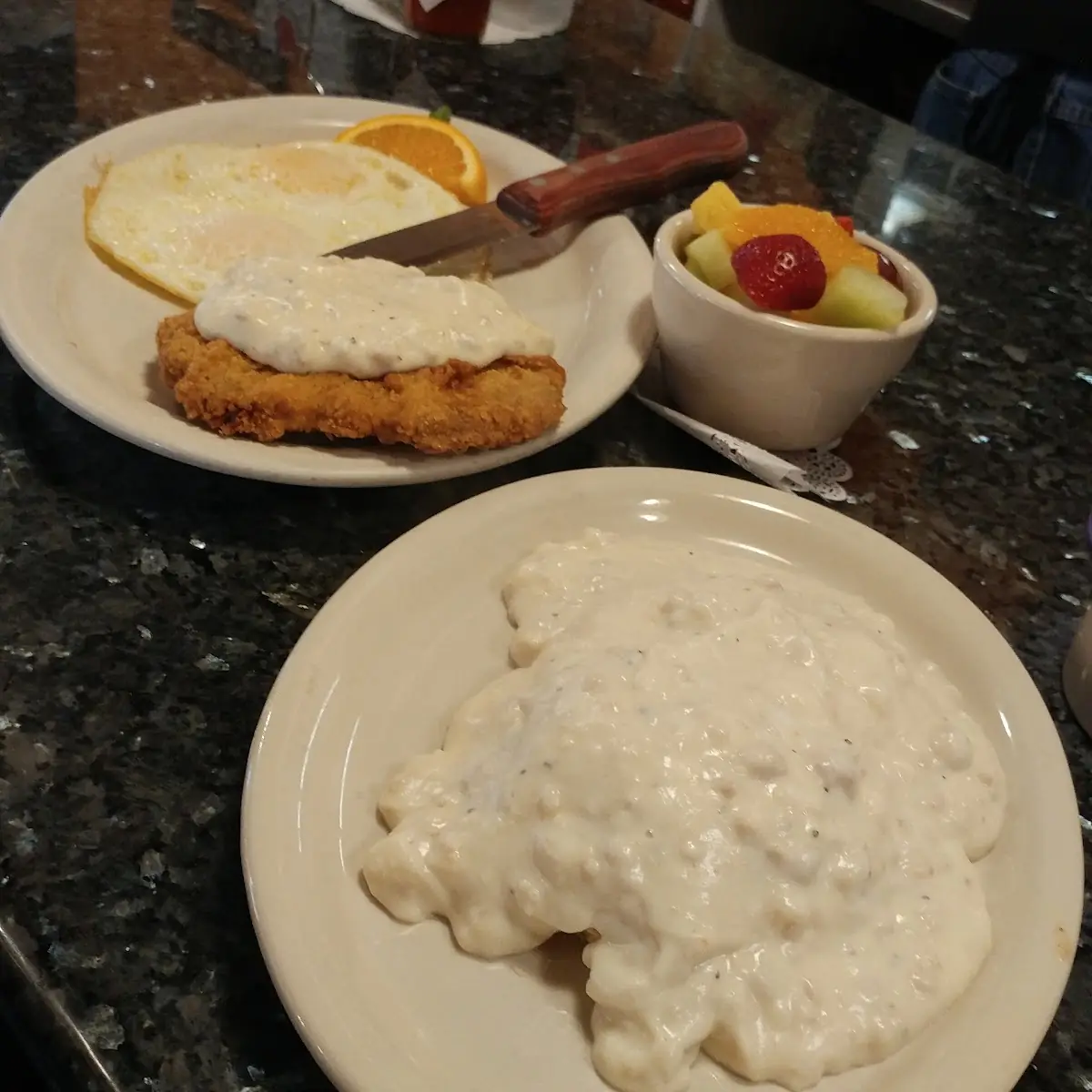 Chicken Fried Steak & Eggs and Biscuits & Gravy