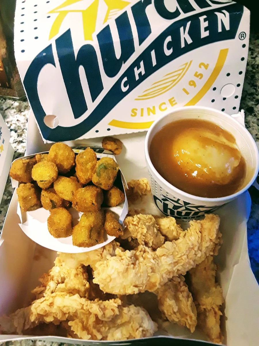 Chicken Strips with Mashed Potatoes