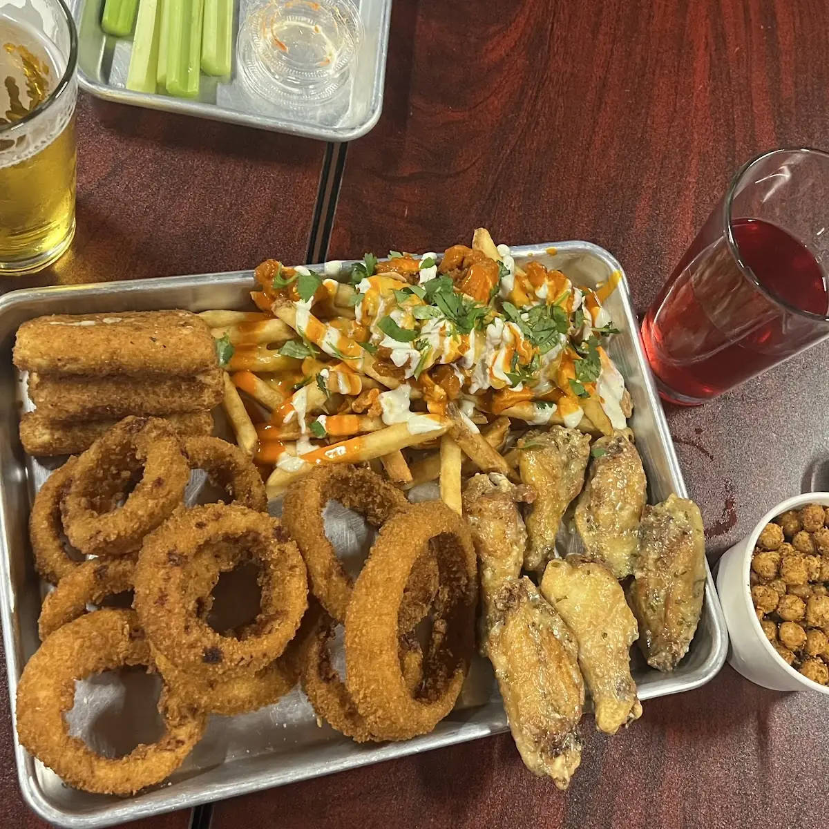 Appetizer Plater and Blind Pig IPA