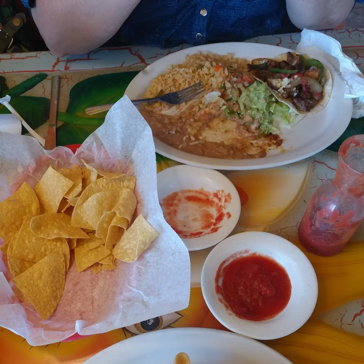 Two Tacos Enchilada and Chile Con Queso