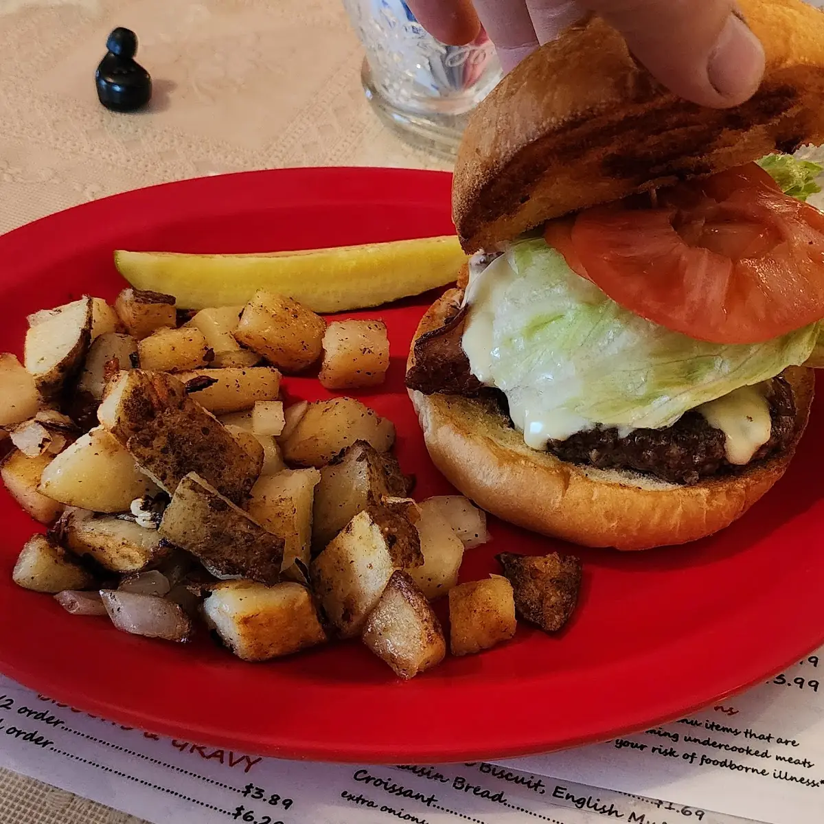 Bacon Cheeseburger with Diced Potatoes