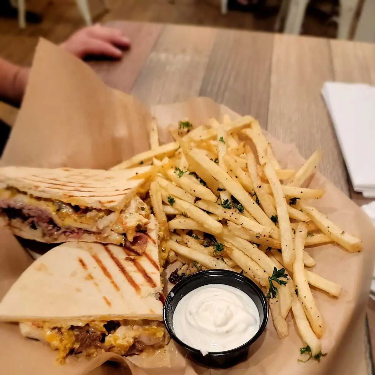 Cuban Sandwich with Garlic Fries