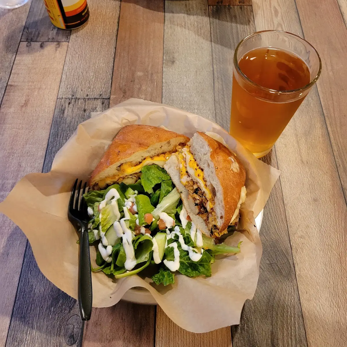 Lobster Triple Grilled Cheese with Side Salad