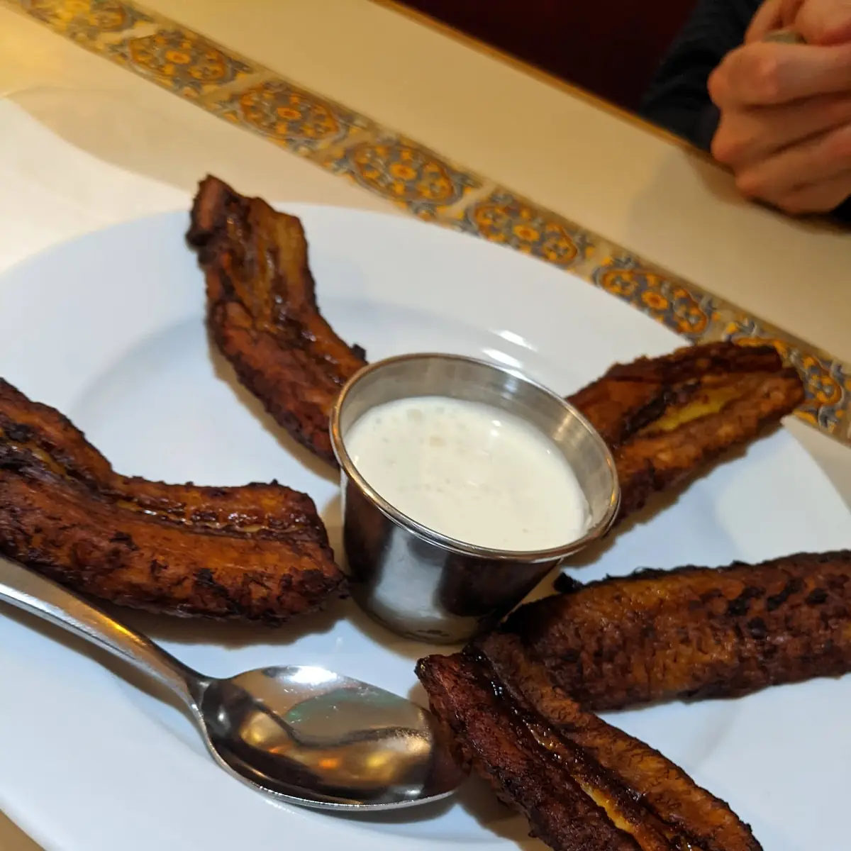 Fried Plantains with Creme Fresh
