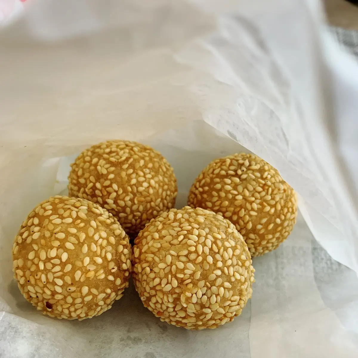 Banh Cam Red Bean Sesame Balls