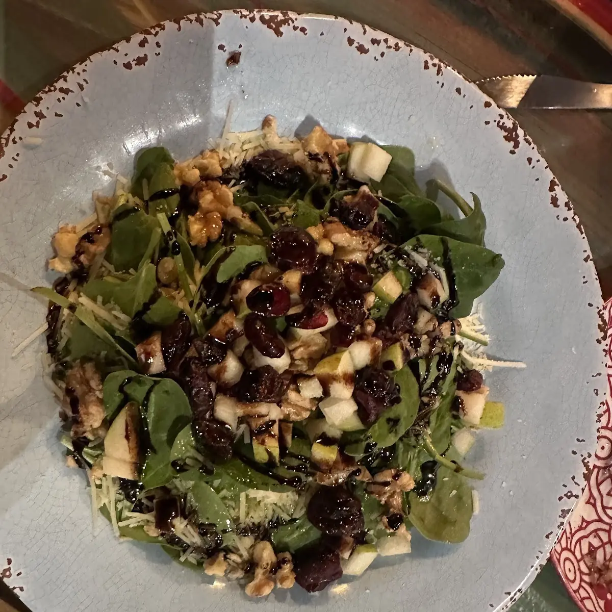 Spinach Salad with Walnuts and Cranberries Skipped Gorgonzola Cheese