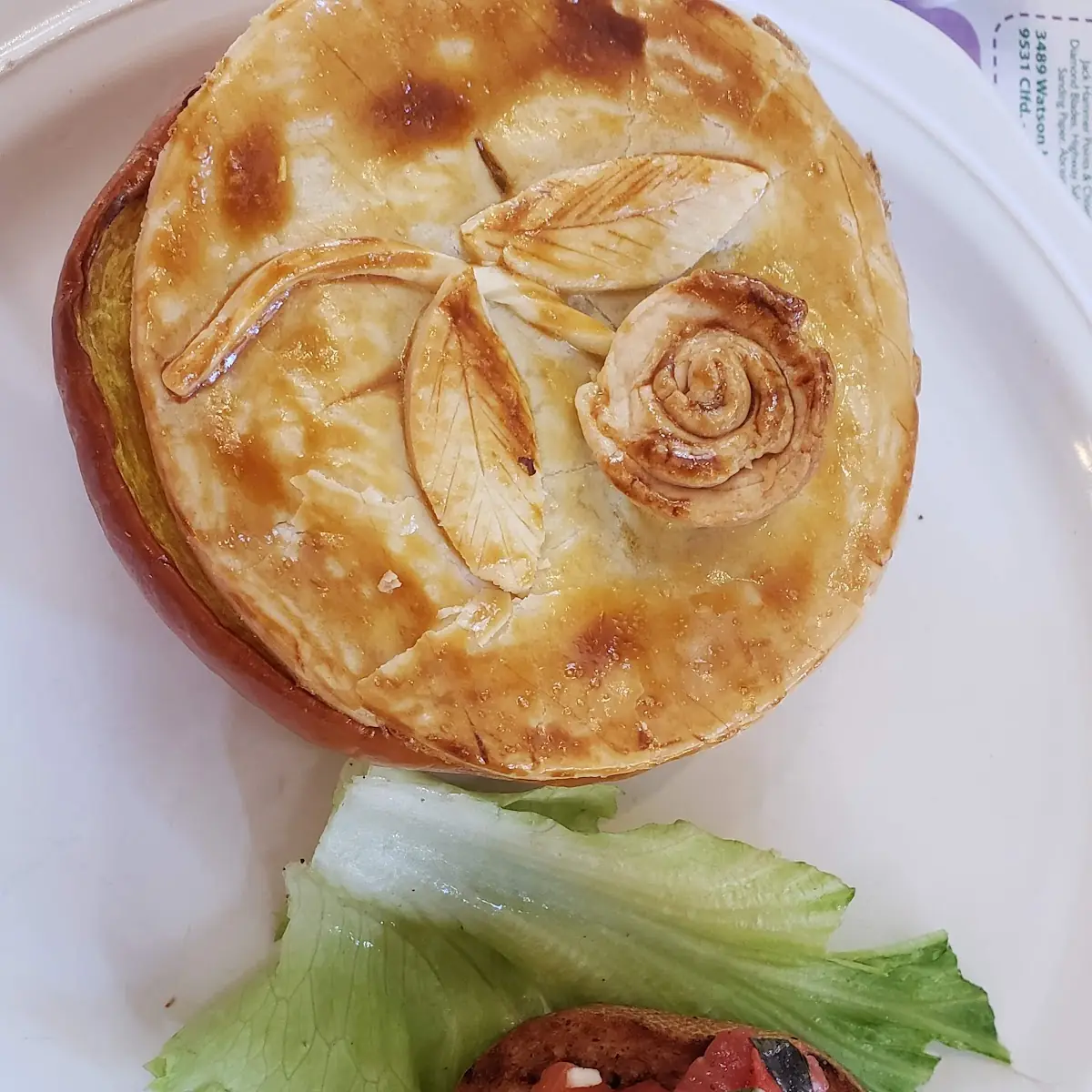 Chicken Pot Pie on Half a Pumpkin