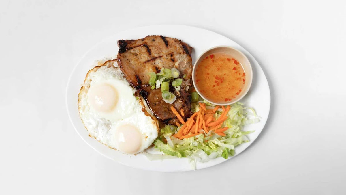 Grilled Pork Chop & Fried Eggs