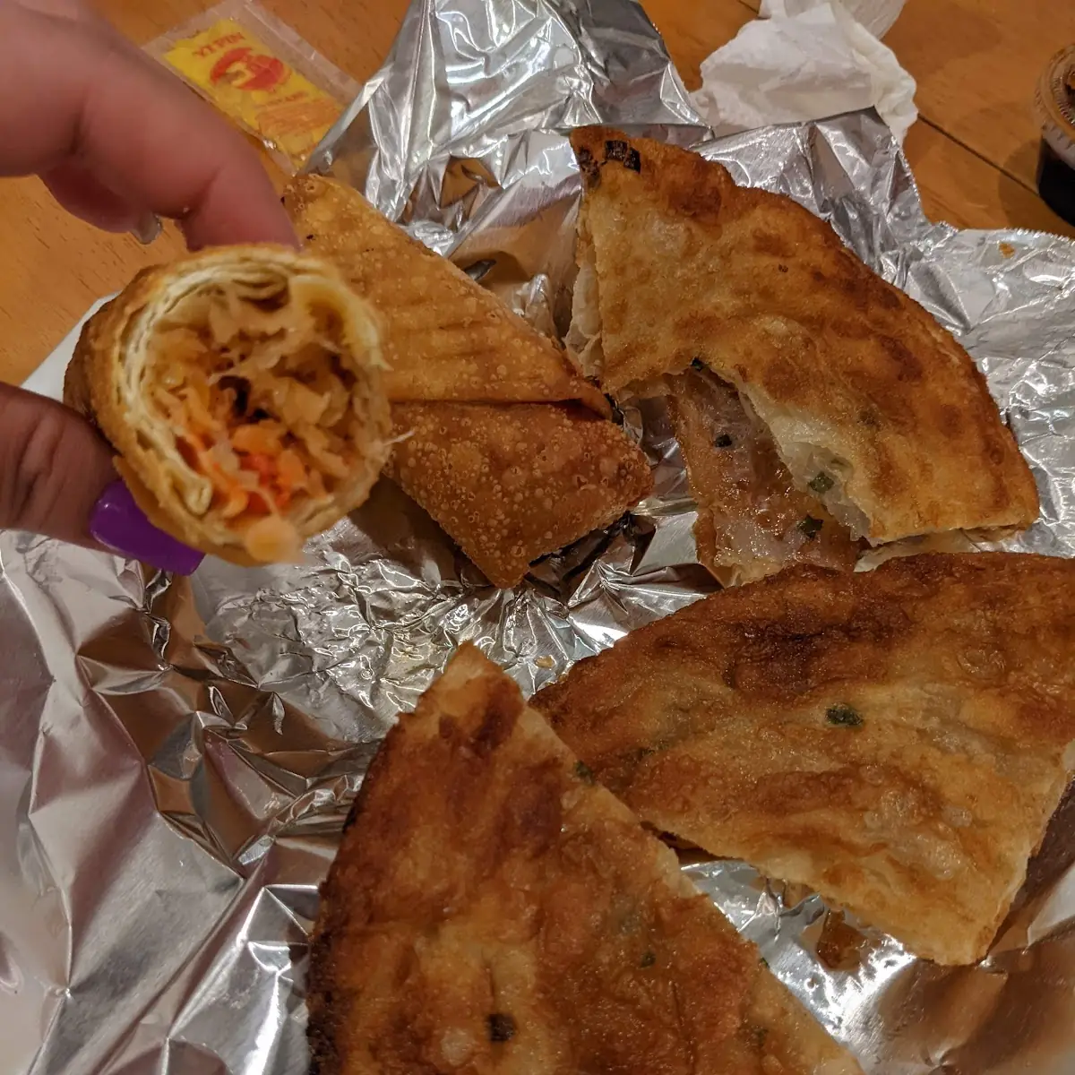 Scallion Pancakes and Egg Rolls