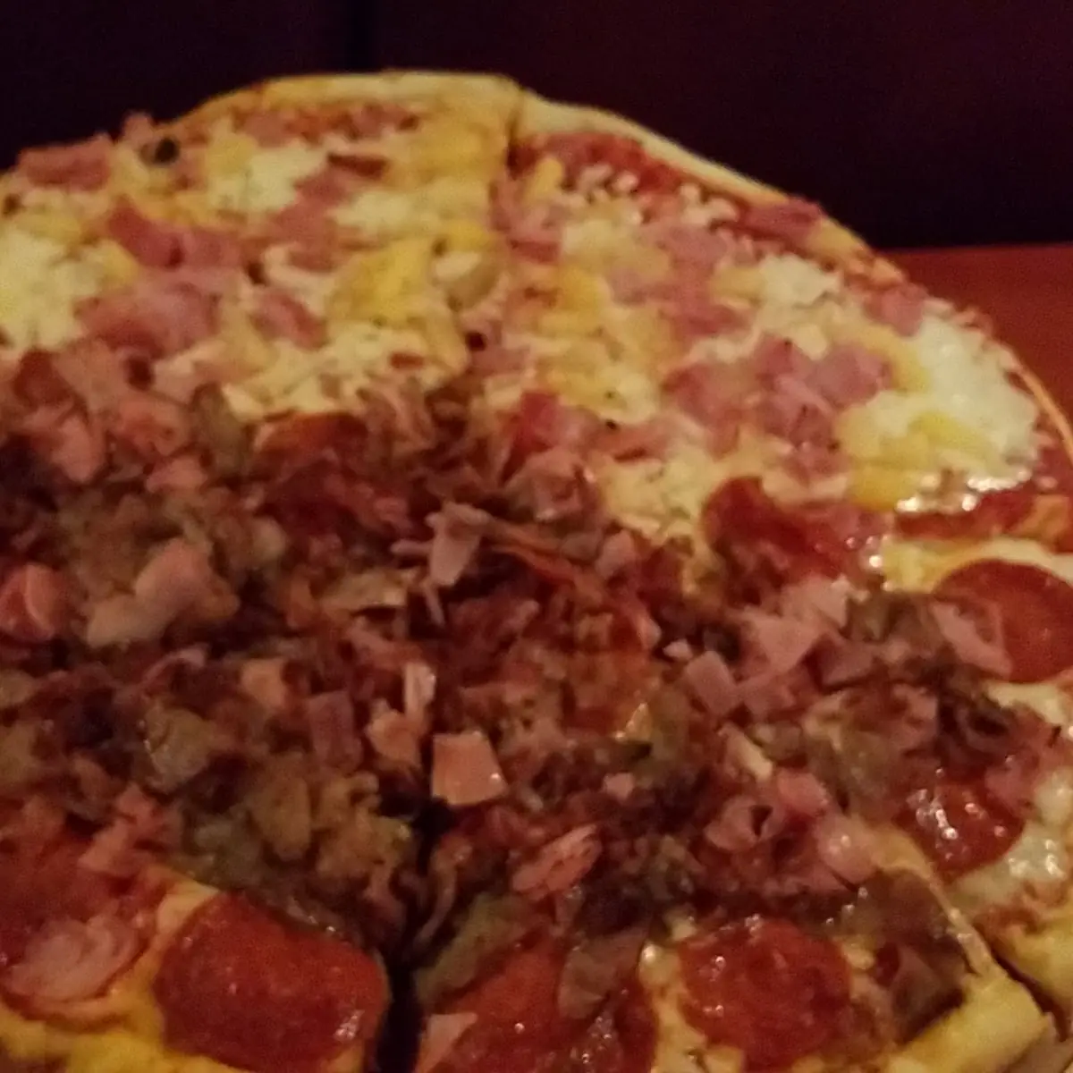 Half Hawaiian & Half Meat Lovers Pizza