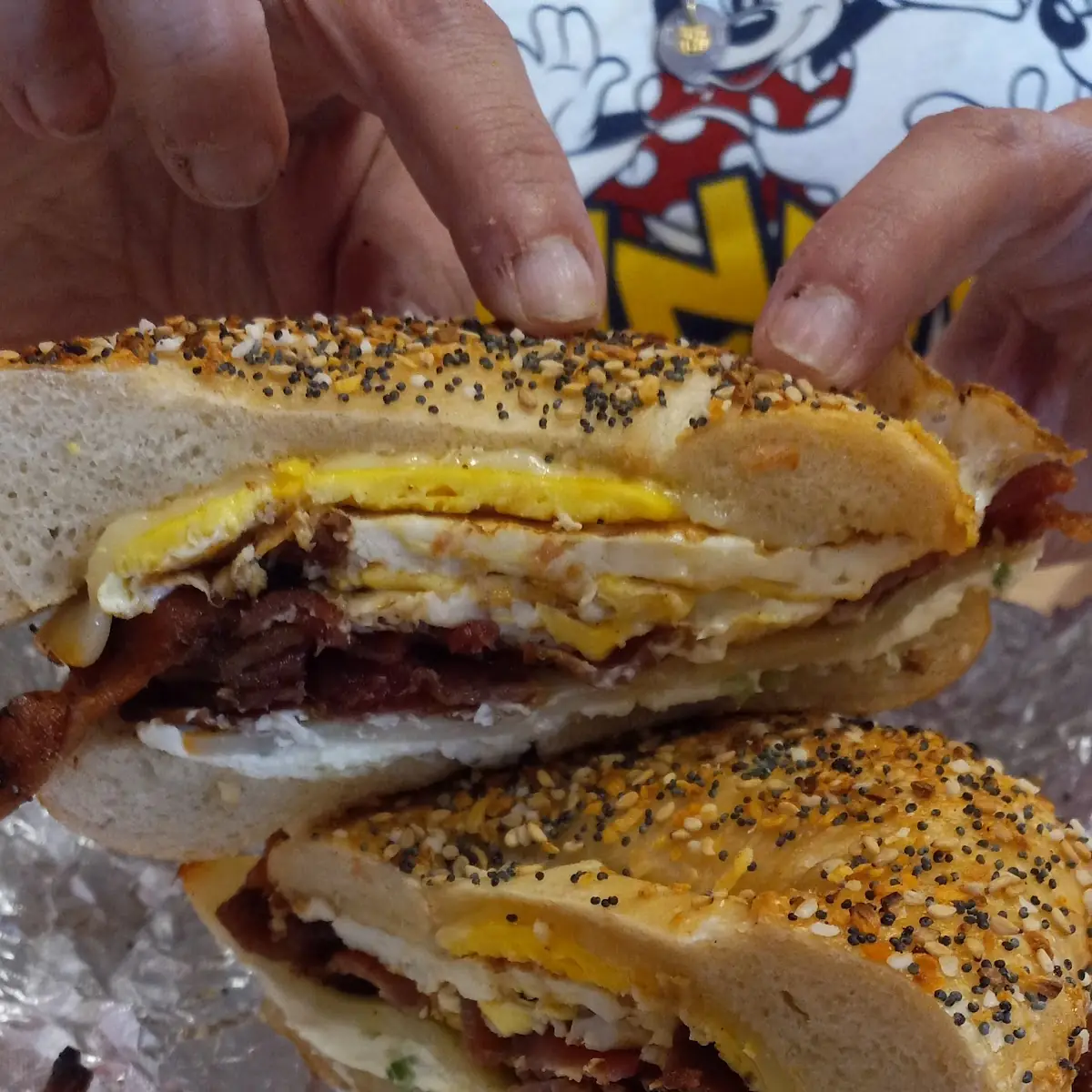 Bacon Egg Cheese Bagel Sandwich