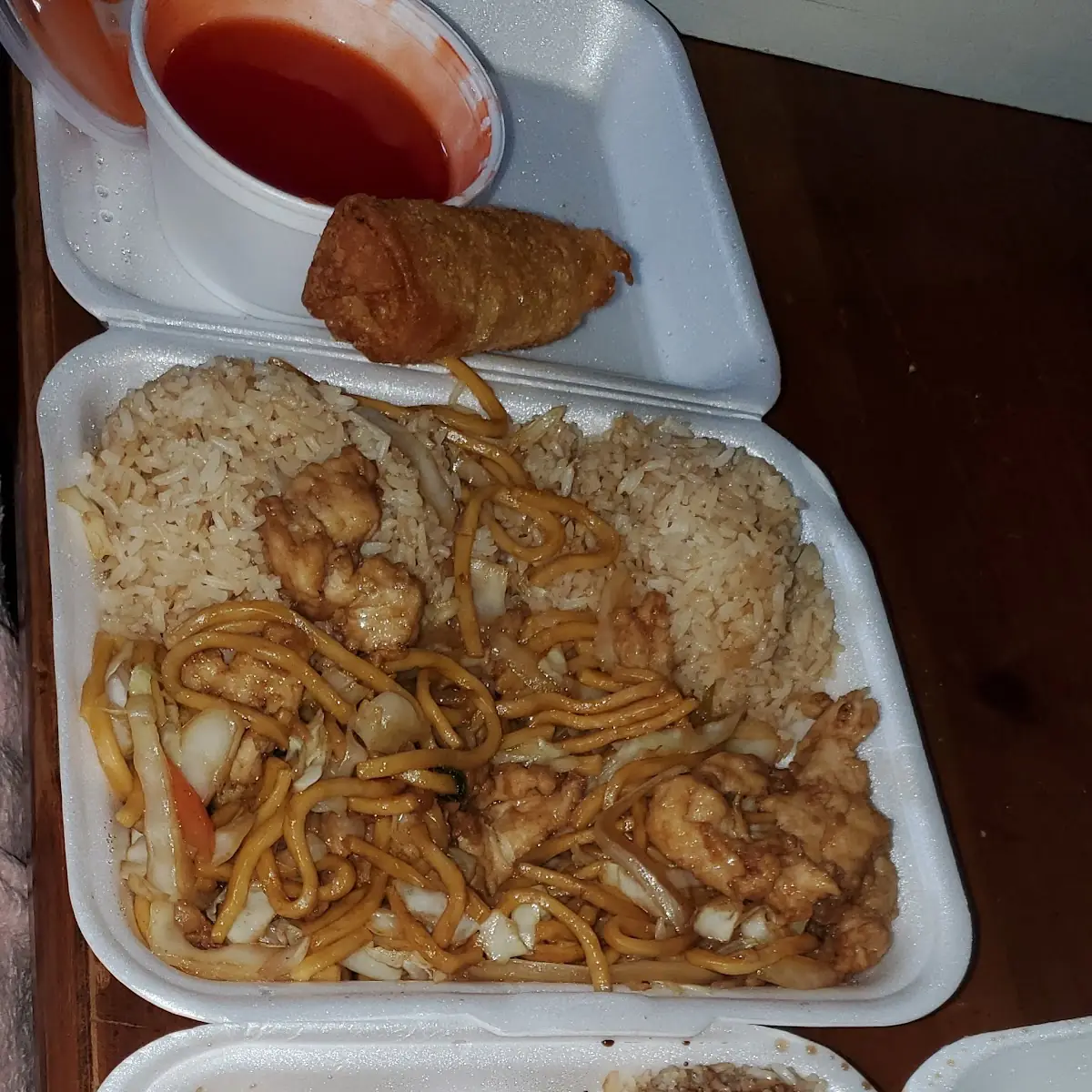 Sesame Chicken and Chicken Low Mein Noodles