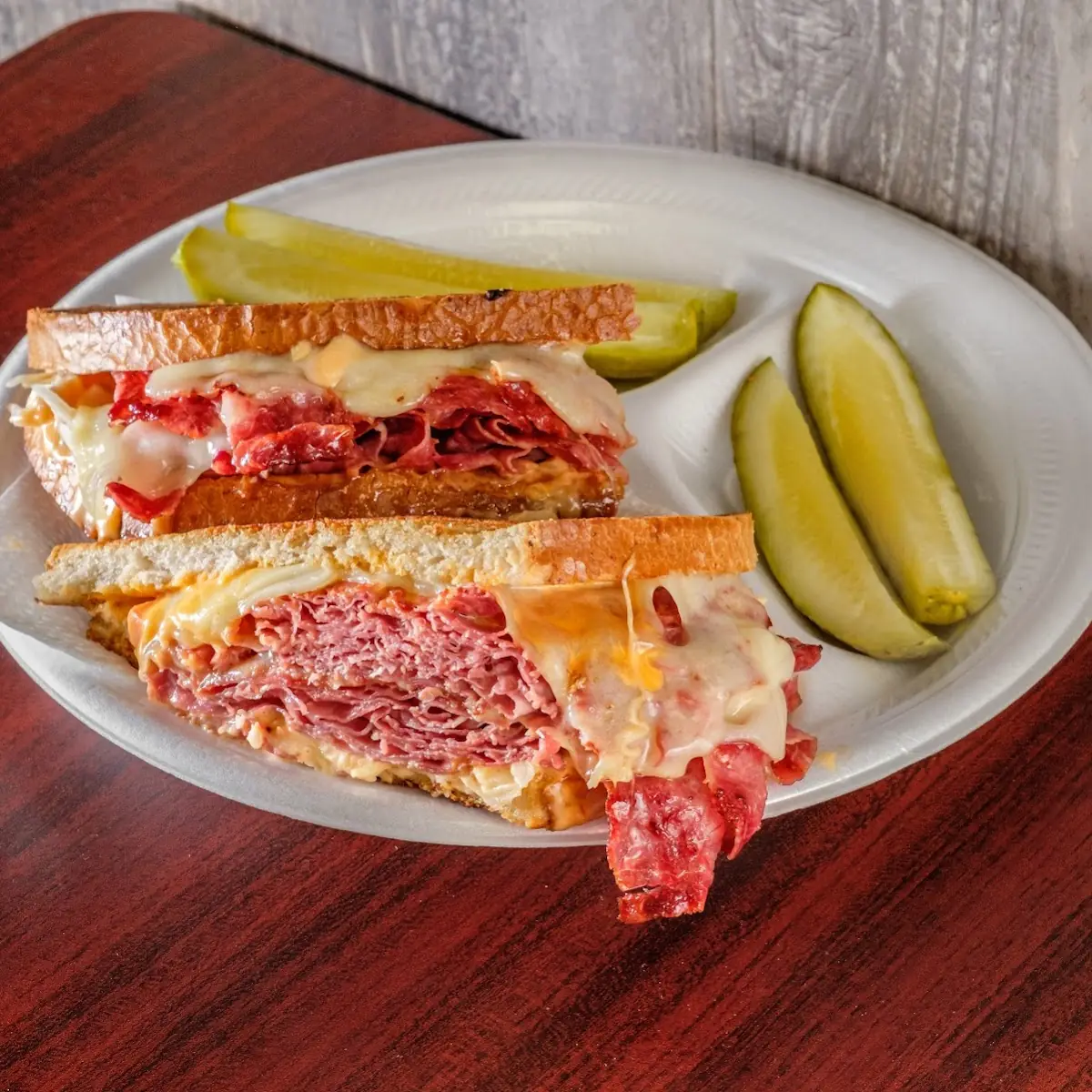 Hot Corned Beef and Hot Pastrami Sandwich