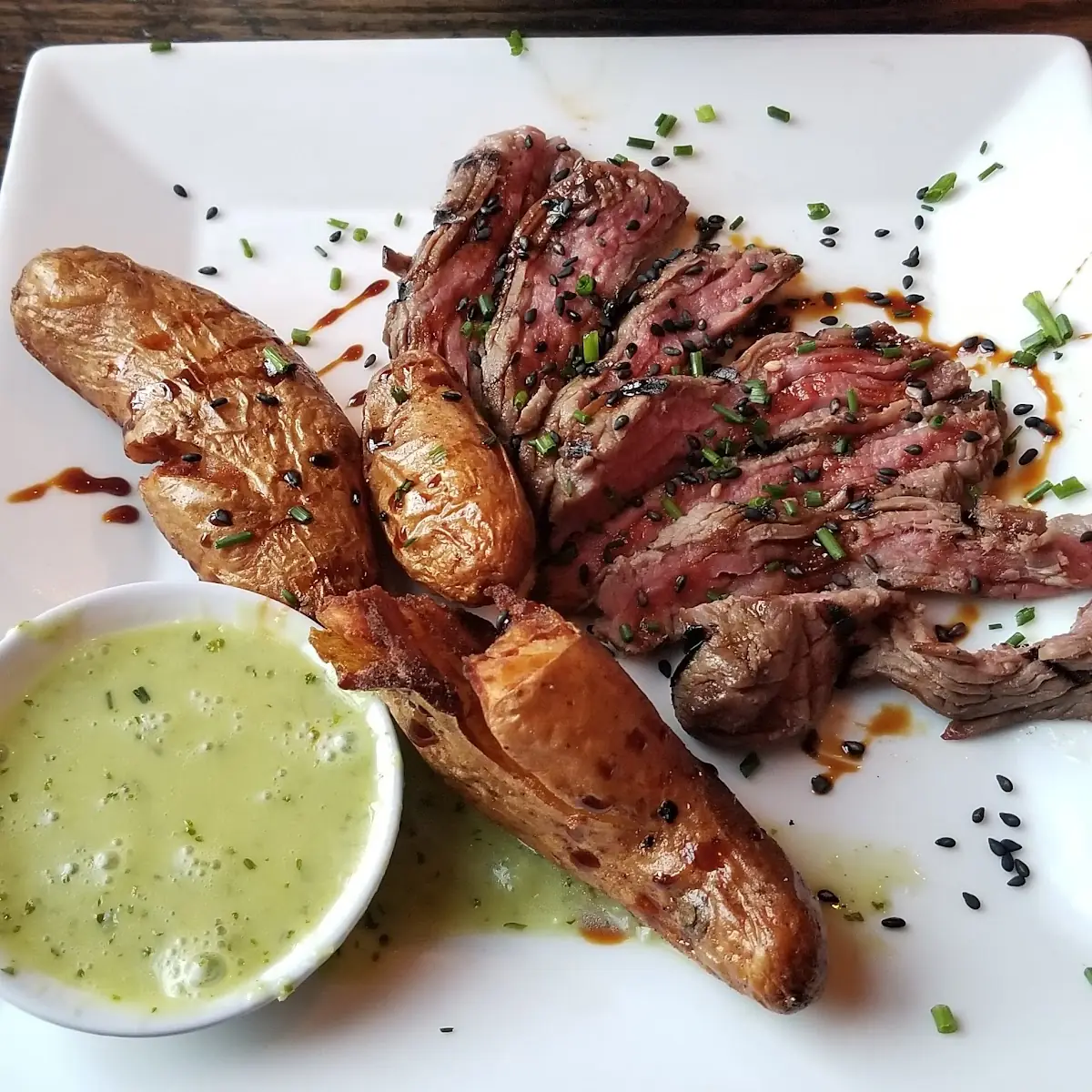 Sixty Second Sirloin w Cilantro Sauce