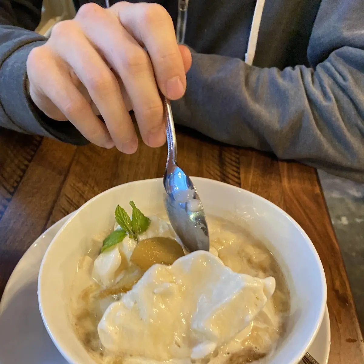 Ginger Tofu Pudding with Ice Cream