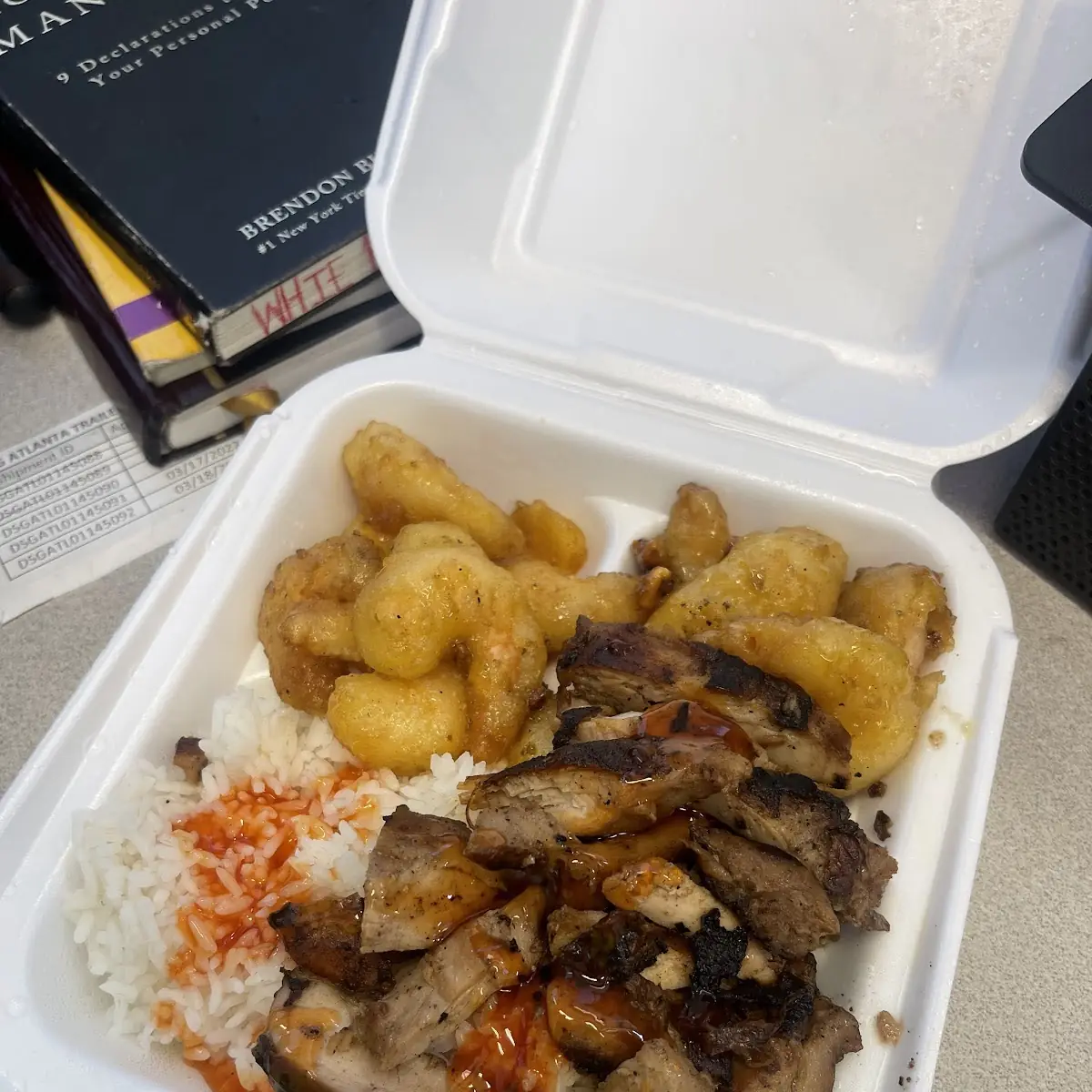 Honey Walnut Shrimp Teriyaki Chicken White Rice