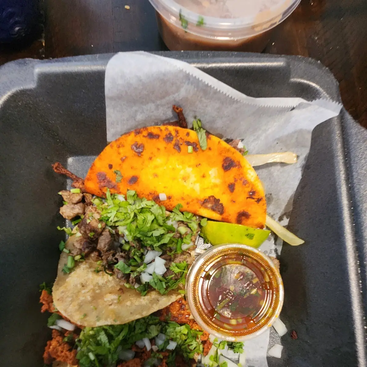 Quesabirria Chorizo Taco and Beef Fatima