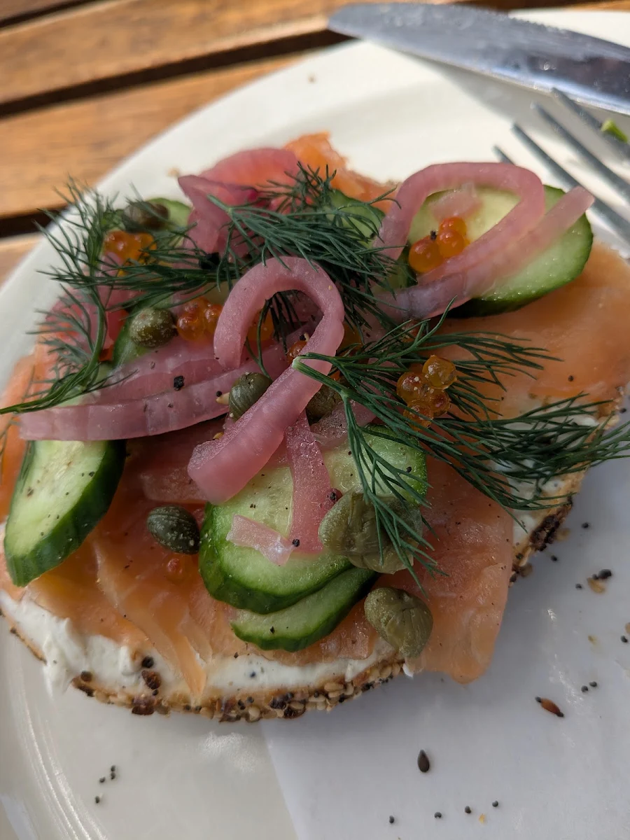 Everything Bagel with Smoked Salmon