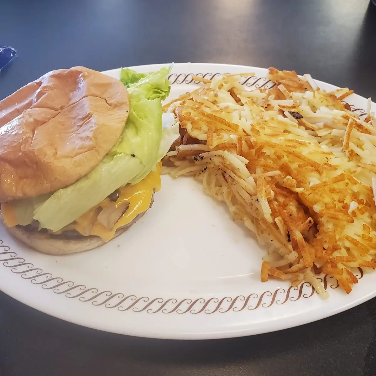 Double Cheeseburger and Hashbrowns