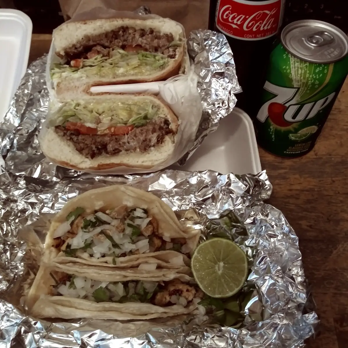 Asada Torta & Chicken Tacos