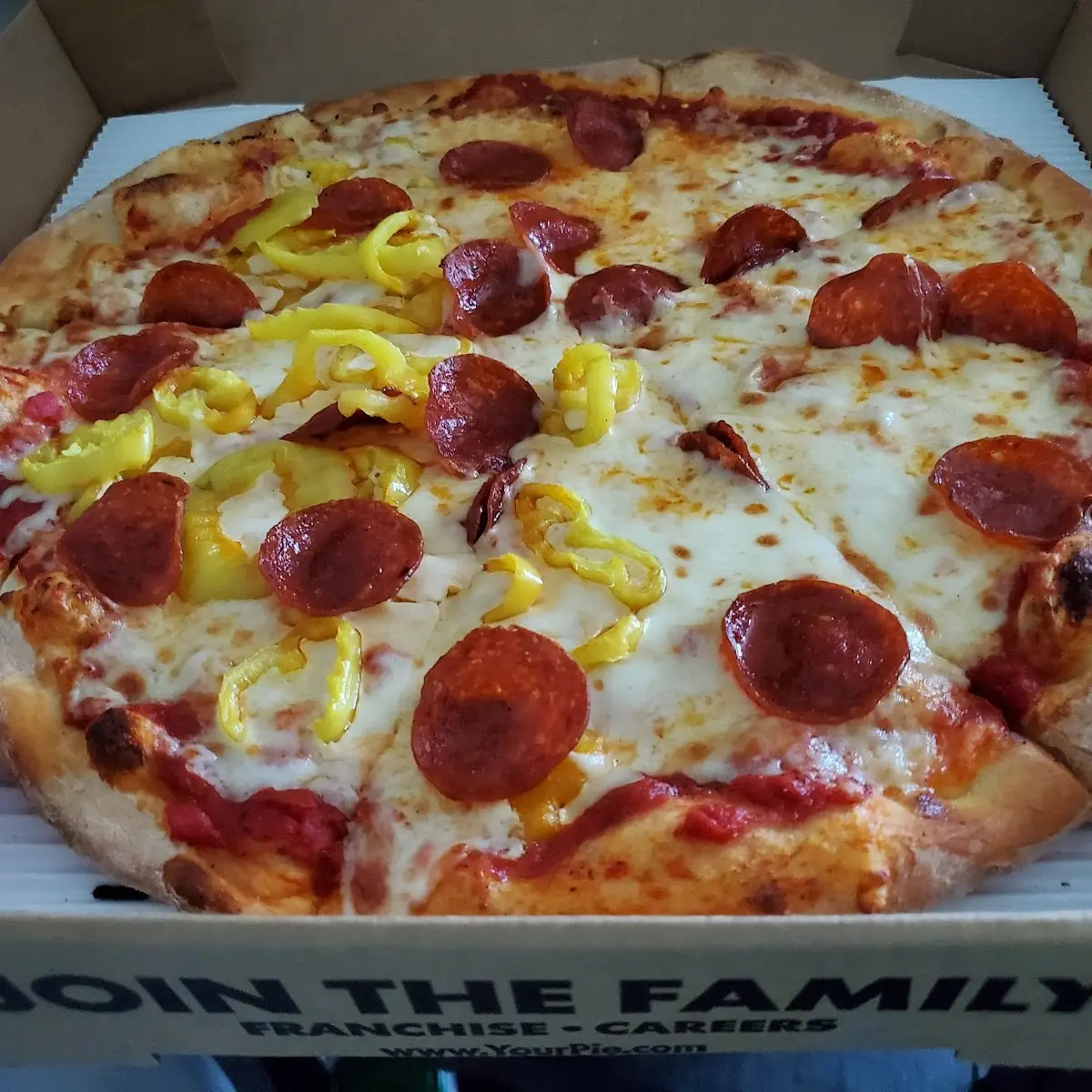 Pepperoni Pizza with Half Banana Peppers
