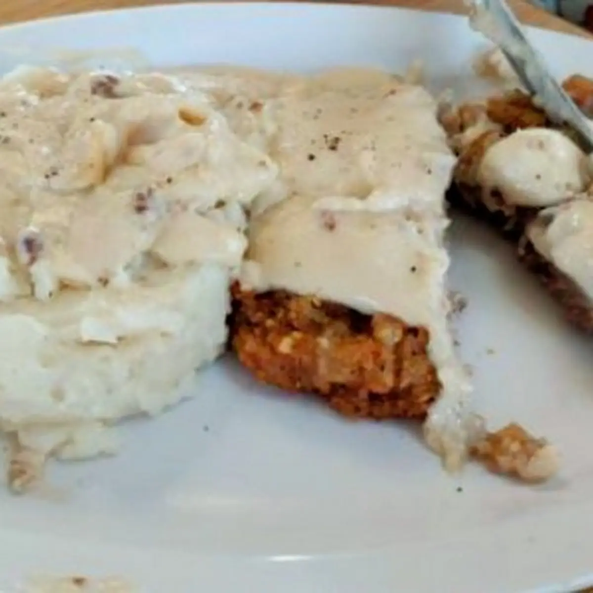 Country Fried Steak Mashed Potatoes with Sausage Gravy