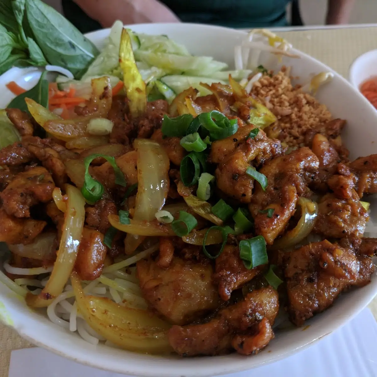 Combination Spicy Pork and Spring Roll