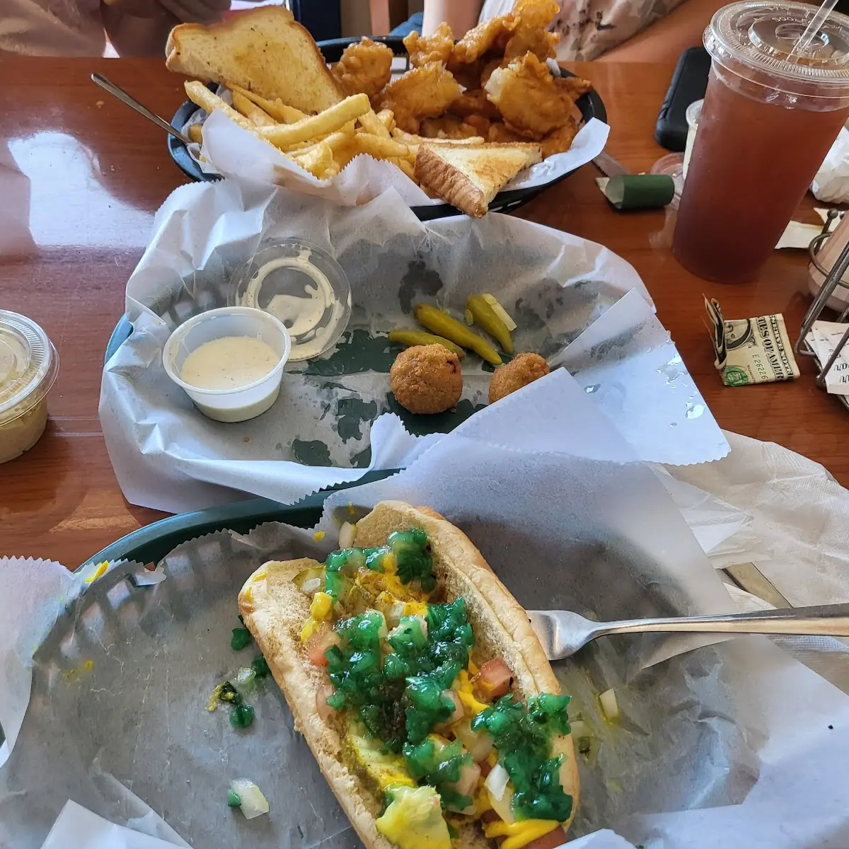 Chicago Dog and Cod Fish Dinner