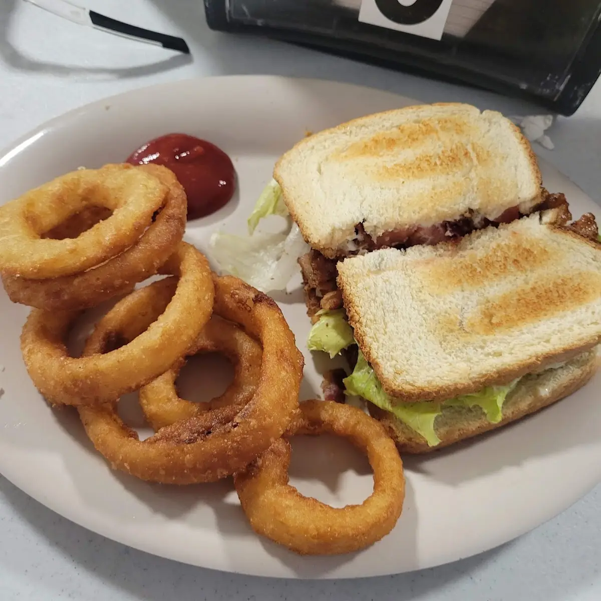 blt and Onion Rings