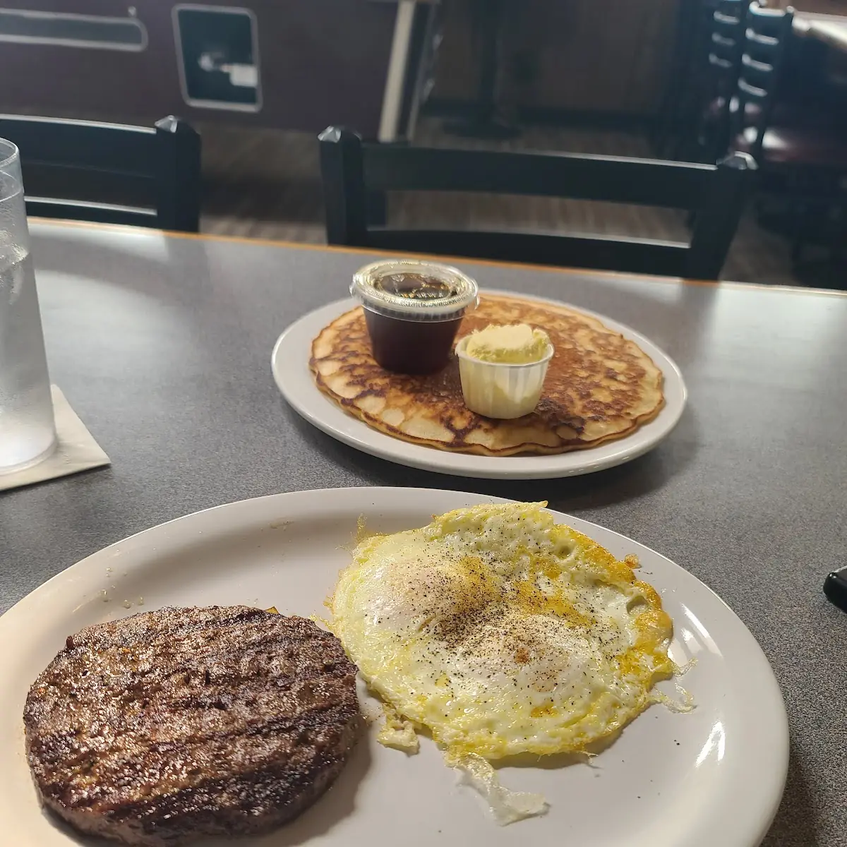 Hamburger Steak & Eggs Any Style