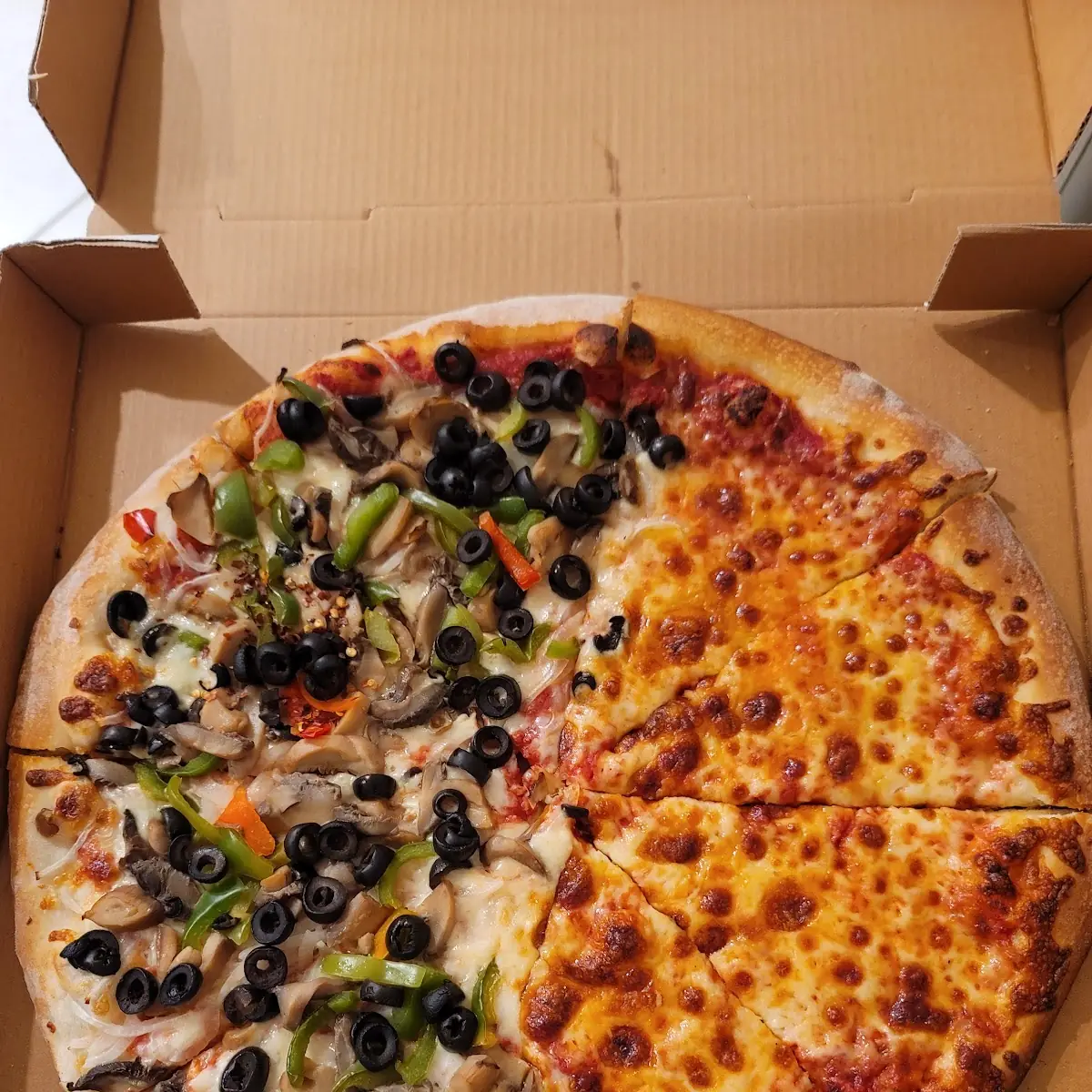 Large Pie Half Veggie Pizza