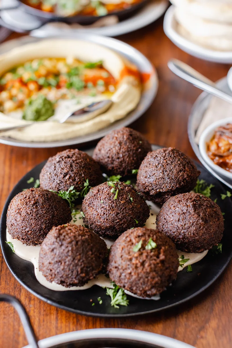 Herb Falafel on Beet Sesame Butter, Parallel Brothers