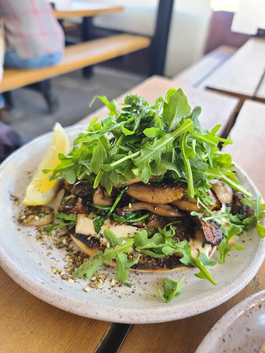 Mushroom Mix on Crispy Za'Atar Pita, Parallel Brothers