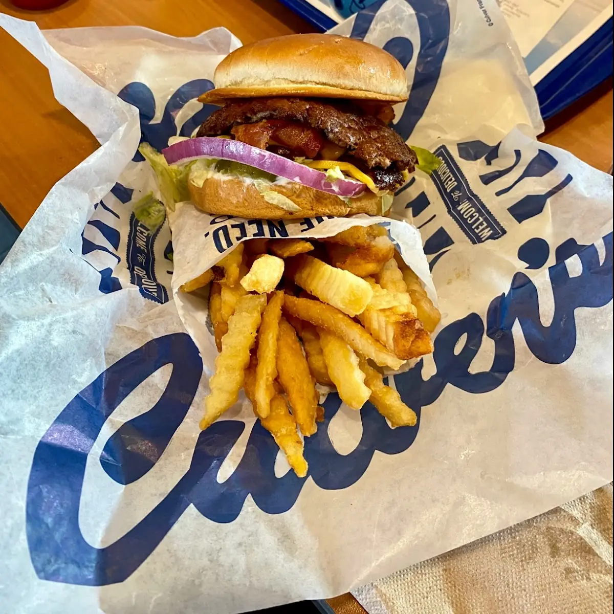 Bacon Cheeseburger and Fries