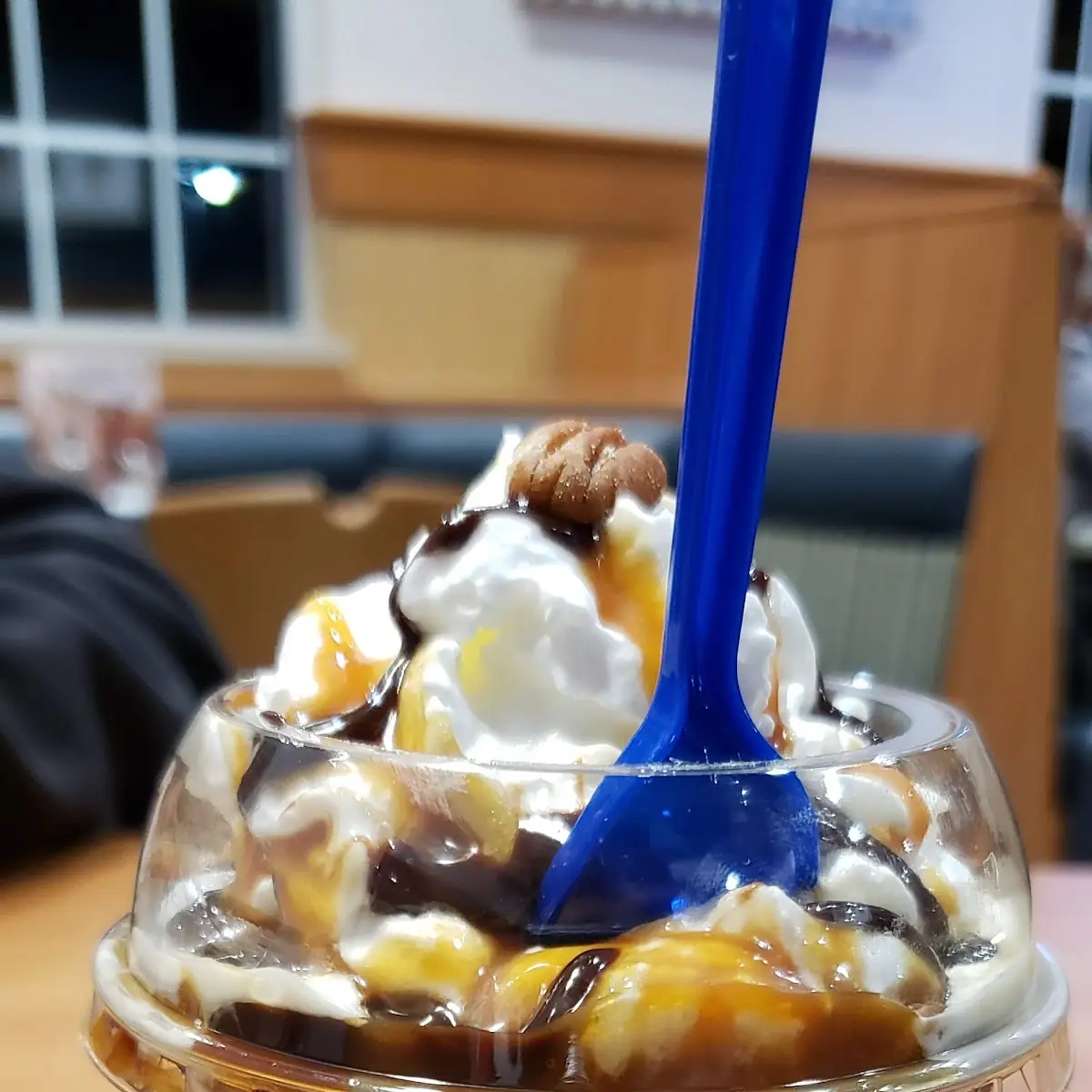 Turtle 2 Scoop Sundae with Whipped Cream